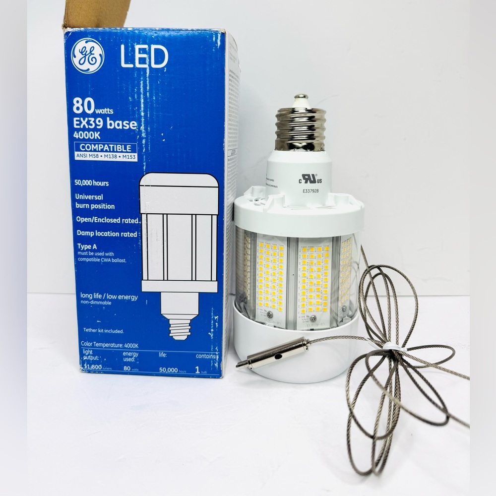 GE LED Corn Light Bulb (43258) LED80/2M250/740 80W 4000K R70 11800 Lumens